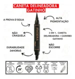 Delineador Líquido Phoera Preto À Prova D'Água Fosco Hipoalergênico Cat Stamp Carimbo de Gatinho Fácil de Aplicar, Longa Duração, Fosco, À Prova de Água Sem Glúten