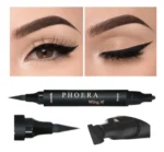 Delineador Líquido Phoera Preto À Prova D'Água Fosco Hipoalergênico Cat Stamp Carimbo de Gatinho Fácil de Aplicar, Longa Duração, Fosco, À Prova de Água Sem Glúten