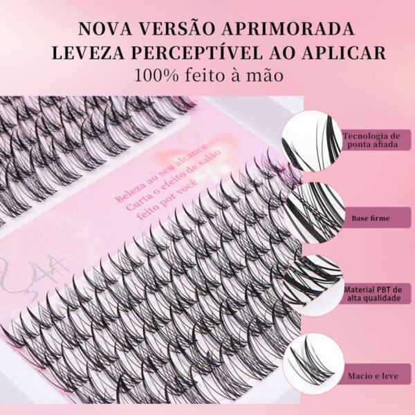 08 DIY Cílios de Tufo com Haste Transparente e Fina