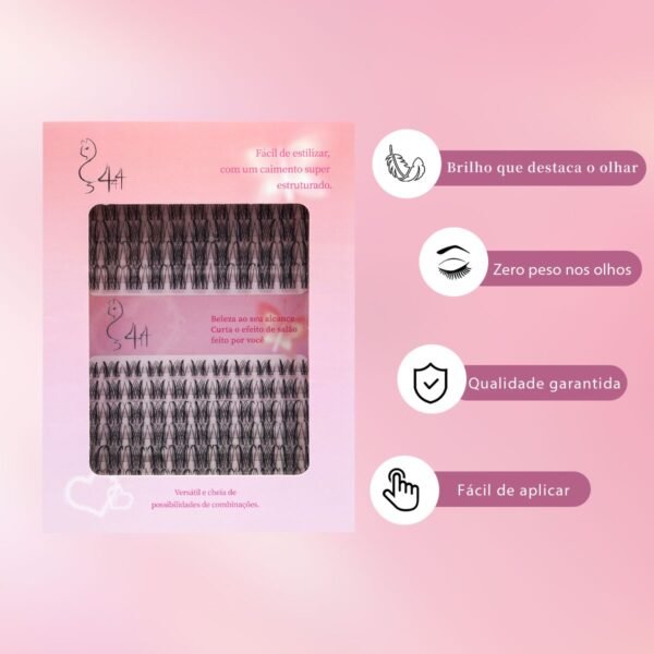 08 DIY Cílios de Tufo com Haste Transparente e Fina