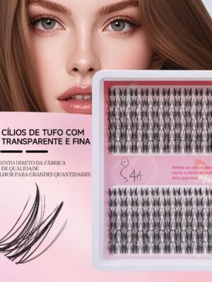 08 DIY Cílios de Tufo com Haste Transparente e Fina