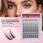 09 DIY Cílios de Tufo com Haste Transparente e Fina
