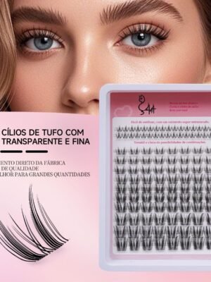 09 DIY Cílios de Tufo com Haste Transparente e Fina