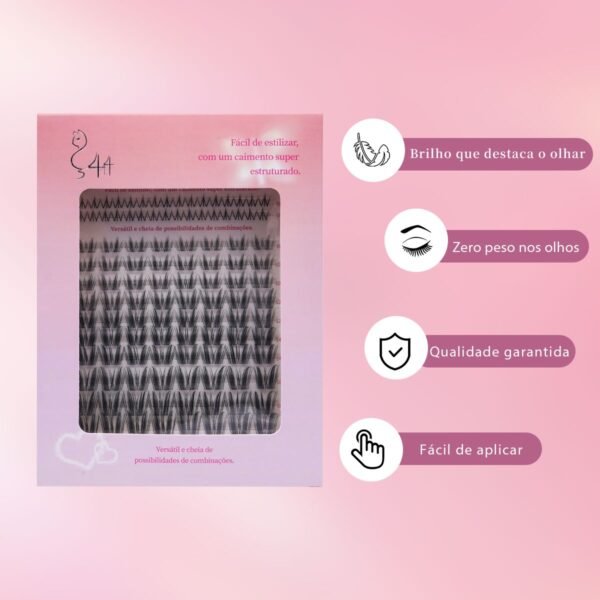 09 DIY Cílios de Tufo com Haste Transparente e Fina