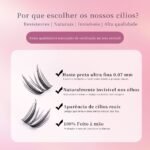 09 DIY Cílios de Tufo com Haste Transparente e Fina