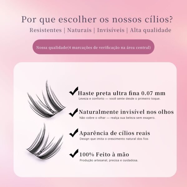 09 DIY Cílios de Tufo com Haste Transparente e Fina