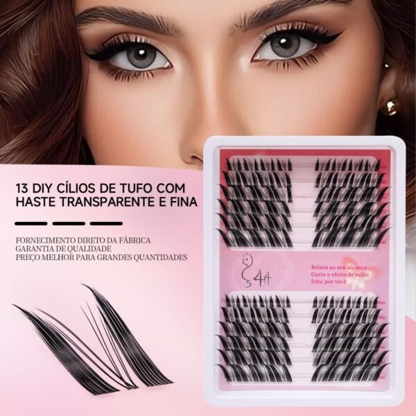 13 DIY Cílios de Tufo com Haste Transparente e Fina