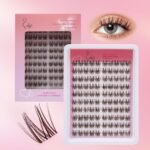 16 DIY Cílios de Tufo Castanhos com Haste Fina