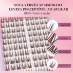 16 DIY Cílios de Tufo Castanhos com Haste Fina