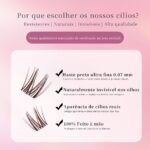 16 DIY Cílios de Tufo Castanhos com Haste Fina