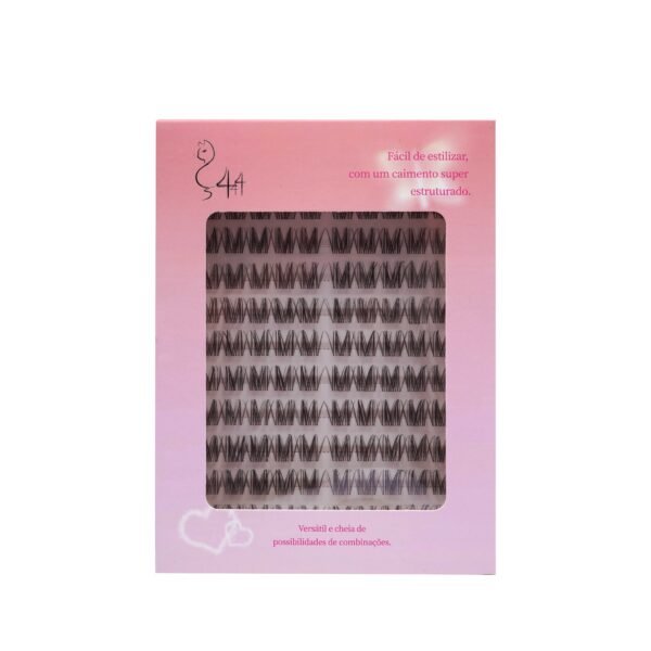 16 DIY Cílios de Tufo Castanhos com Haste Fina