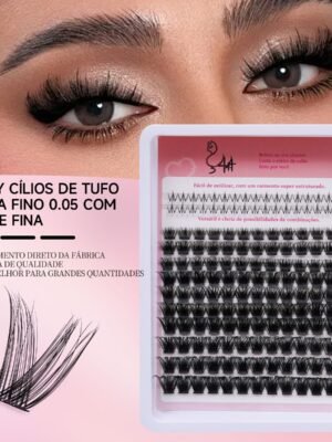 18 DIY Cílios de Tufo Extra Fino 0.05 com Haste Fina