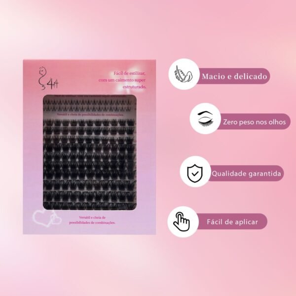 18 DIY Cílios de Tufo Extra Fino 0.05 com Haste Fina