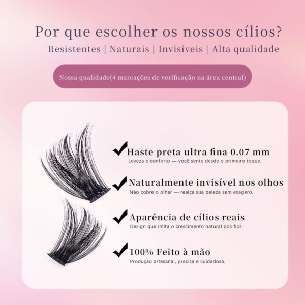 18 DIY Cílios de Tufo Extra Fino 0.05 com Haste Fina